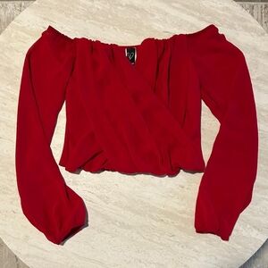 Windsor Red Off-Shoulder Blouse